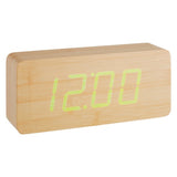 Natural Wood-Effect LED Alarm Clock