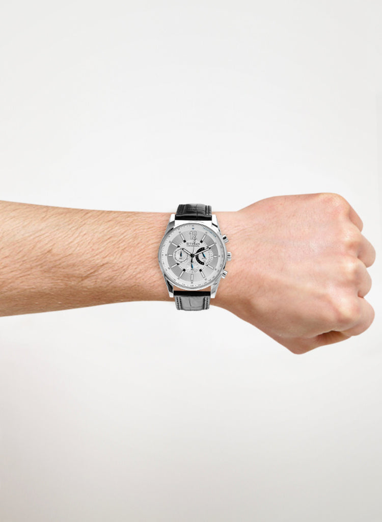 Black/Silver Chronograph Watch